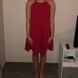 Red scallop dress